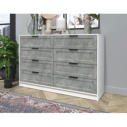 Kомод Тренд КТ-К157 (Белый платинум ЛДСП/ Керамика ЛМДФ) Ш1565 В1020 Г451